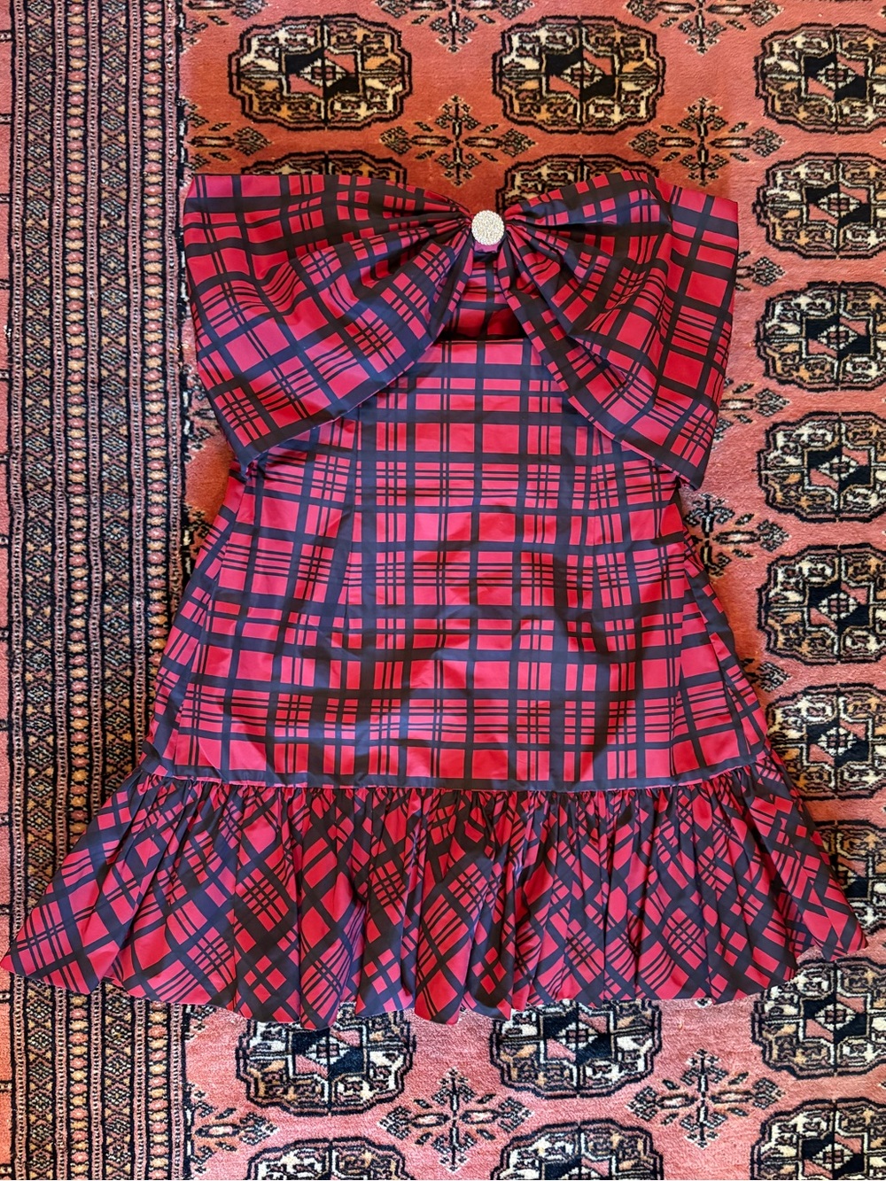 Love Shack Fancy Tilson Plaid Mini Dress